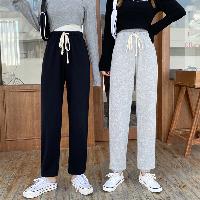 Real shot wide leg loose falling feeling corset casual pants