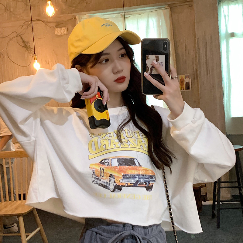 Real shot dark active four color short loose long sleeve sweater