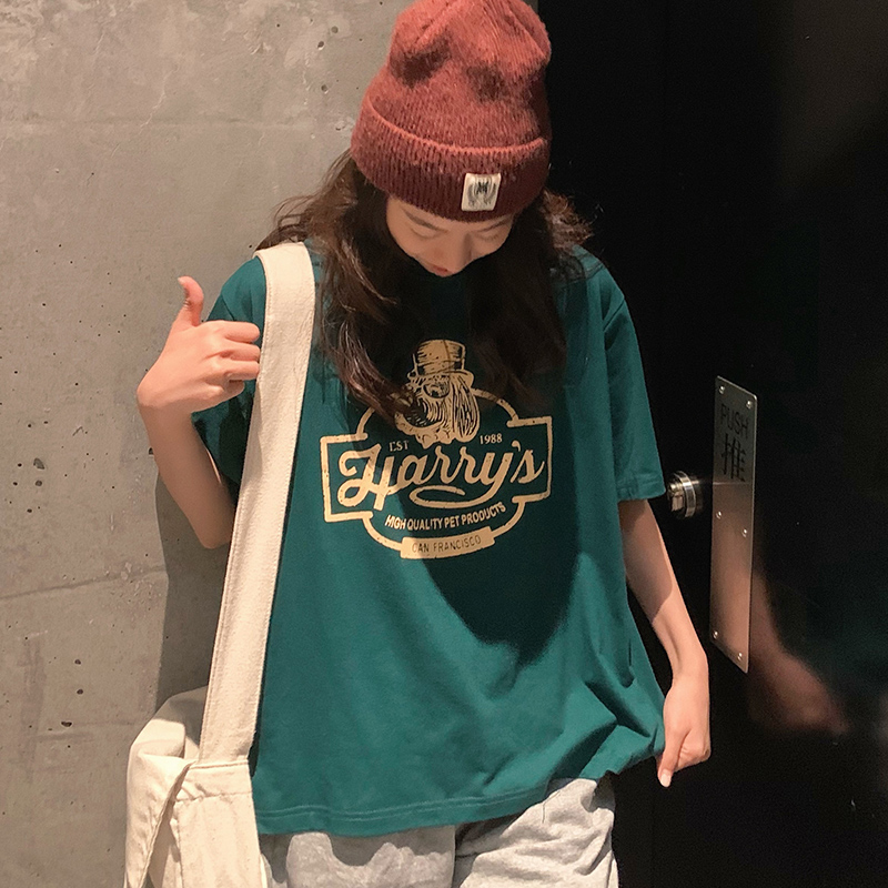 Real shot short sleeve T-shirt women's summer new Korean loose short top large women's clothing