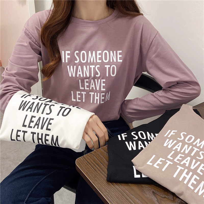 Real shooting of four color cotton long sleeve T-shirt in spring and summer