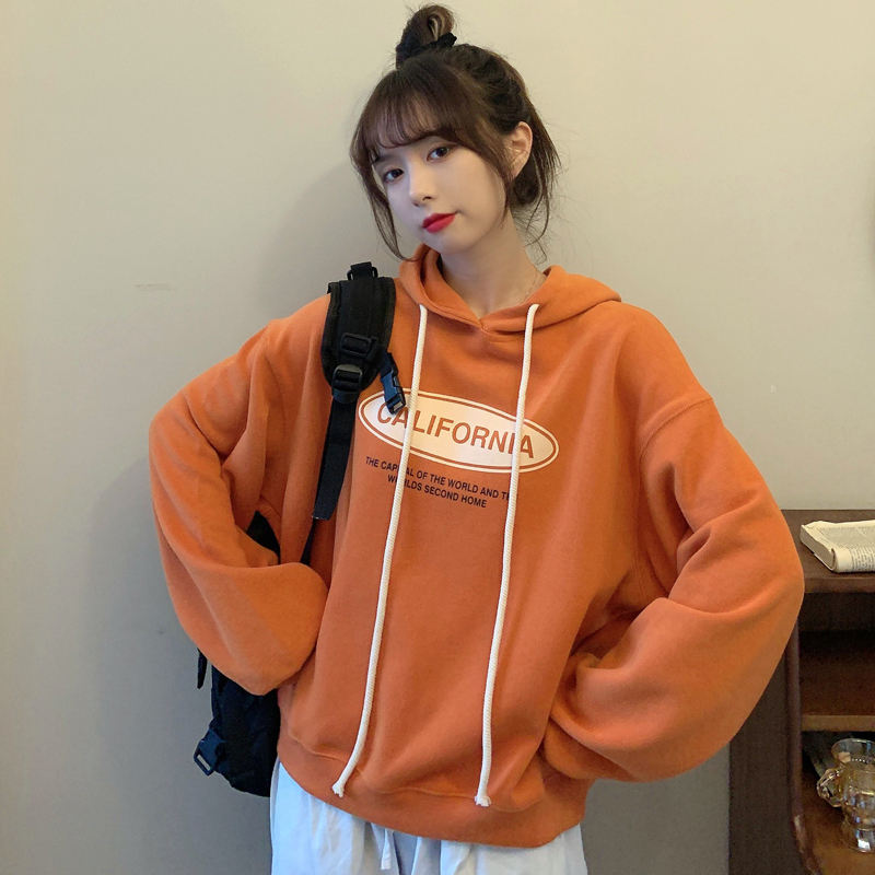 Real photo of thin loose sweater women's fashion Korean Hooded Jacket