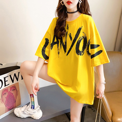 Real shot short sleeve T-shirt women's summer 2021 new Korean Middle School Students' top large women's wear