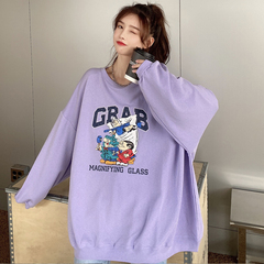 Real long sleeve T-shirt sweater women's spring and autumn thin cartoon