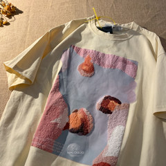 Official picture of the world's gaze American personality 3D embossed foam Short Sleeve T