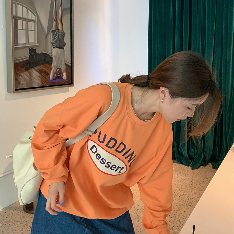 Real shot fish scale four color loose round neck versatile long sleeve sweater women's coat