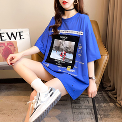 Real shot short sleeve T-shirt women's summer 2021 new Korean Middle School Students' top large women's wear