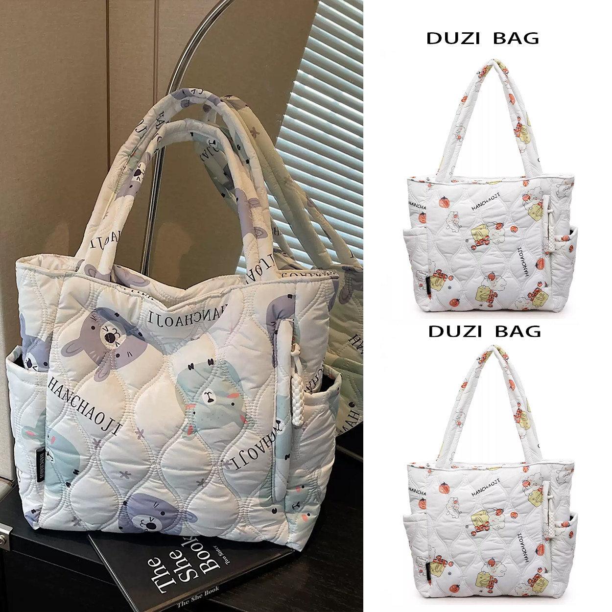 棉服包包女秋冬潮牌云朵褶皱大包小众菱格大容量托特包复古单肩包,箱包皮具/热销女包/男包,托特包,淘宝优惠券,粉丝福利购,淘宝优惠卷