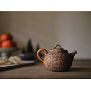 青木木米南蛮烧后手急须赤壁赋文150ml木米款日本煎茶道具s