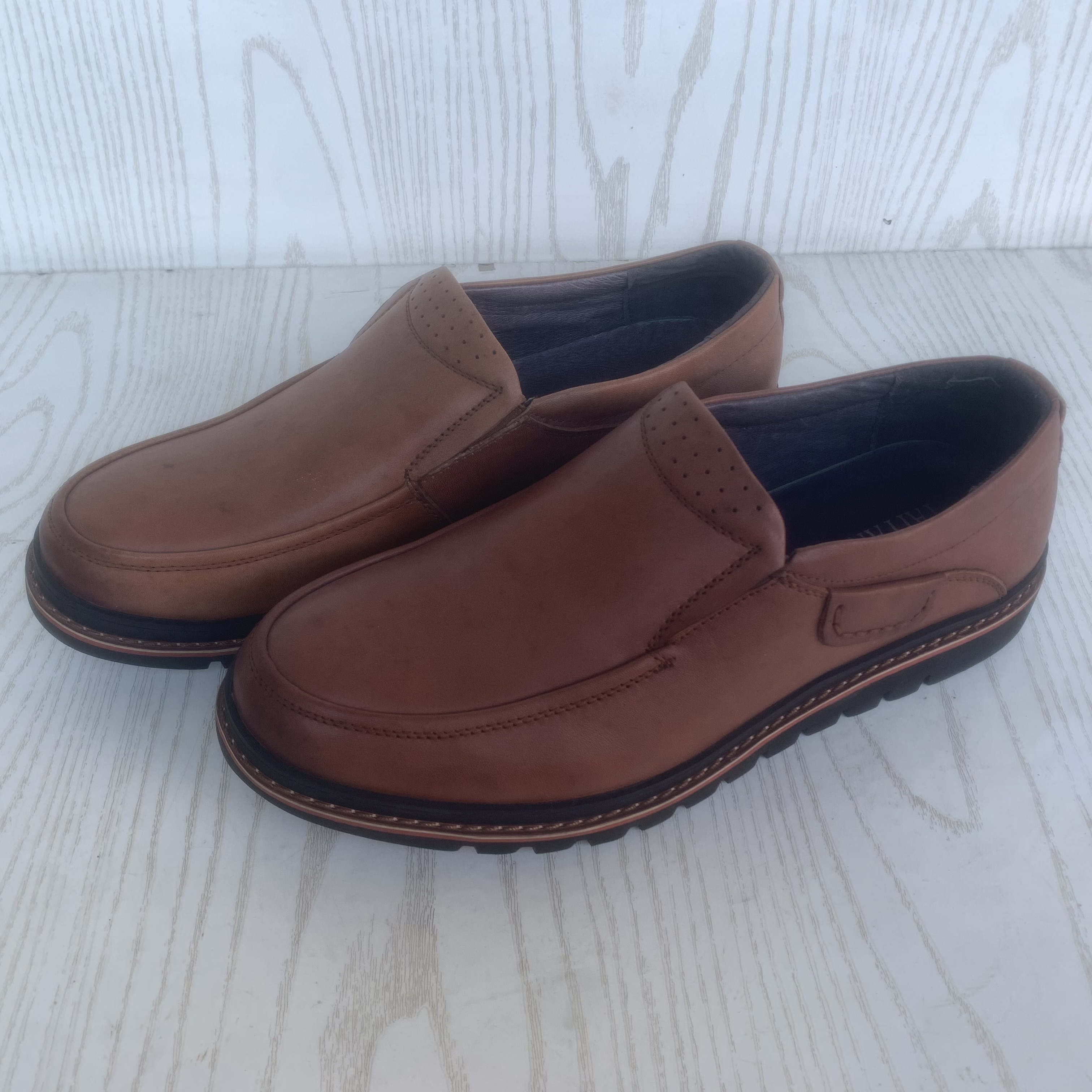 头层牛皮春秋透气一脚蹬正装皮鞋