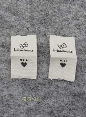handmade标签纯棉布标DIY布标