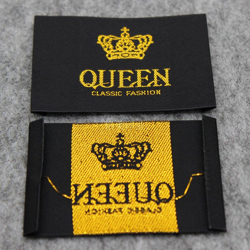 服装缎面刺绣商标领标现货订做  英文领标现货高档冬装大衣商标