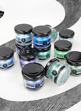 珠光颜料LHTEDU+美术绘画蓝色水粉水彩油画艺用云母金粉瓶装25ml