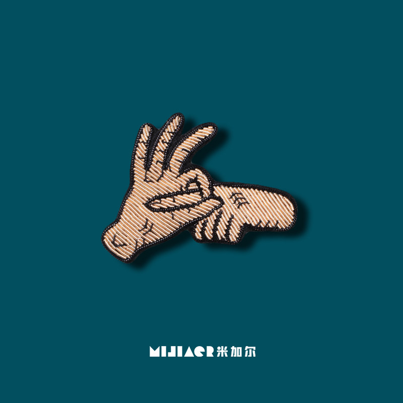 污手势印度丝手工制作刺绣胸针别针固定衣服设计感小众个性高级感