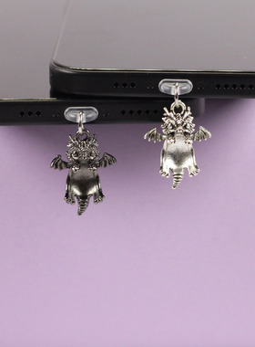 手机防尘塞黑暗小飞龙挂饰挂件手机配件装饰品适用于iPhonetype-c