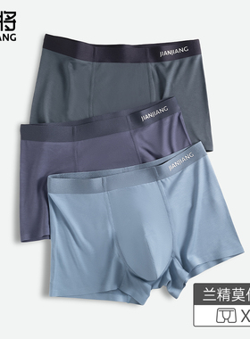 健将男士内裤莫代尔冰丝四角男生大码青少年运动平角裤衩头冬薄款