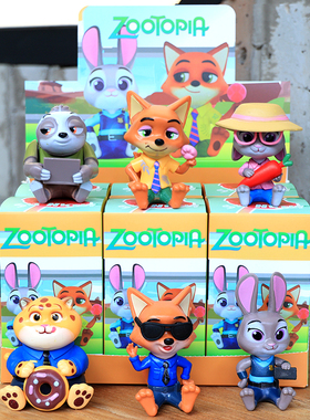 疯狂动物城Zootopia卡通盲盒手办可爱动物朱迪尼克公仔周边摆件