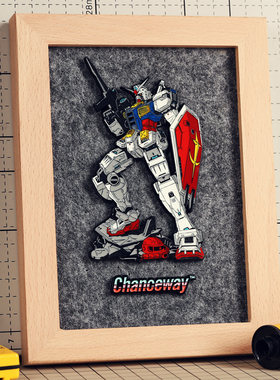 潮设会自制 胸针徽章收纳展示板 榉木边框双面厚毛毡板挂墙相框