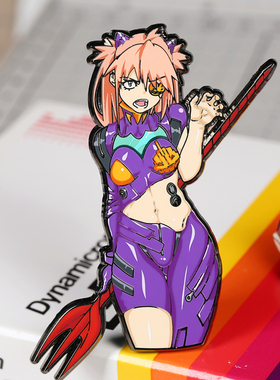 潮设会 新世纪福音战士明日香胸针EVA车贴冰箱贴02号机徽章 别针