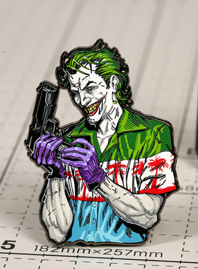 潮设会原创 DC小丑胸针joker 徽章ins高档饰品夜光别针欧美周边