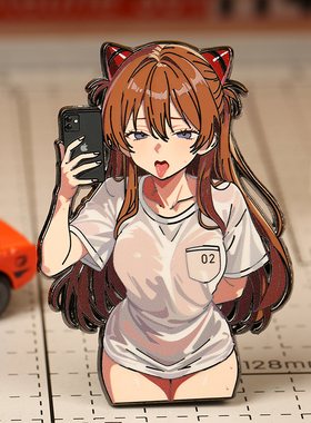 新世纪福音战士明日香胸针 金属珐琅徽章EVA二号机冰箱贴可爱饰品