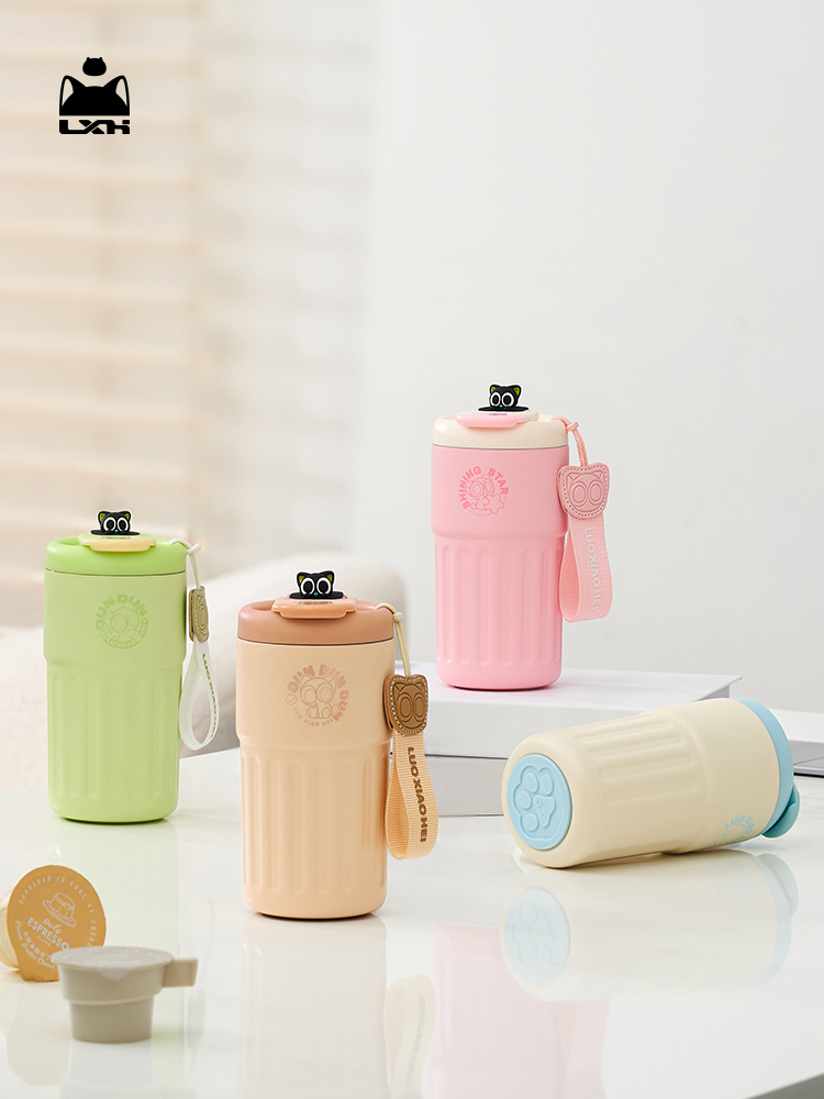 罗小黑咖啡保温随行杯316不锈钢