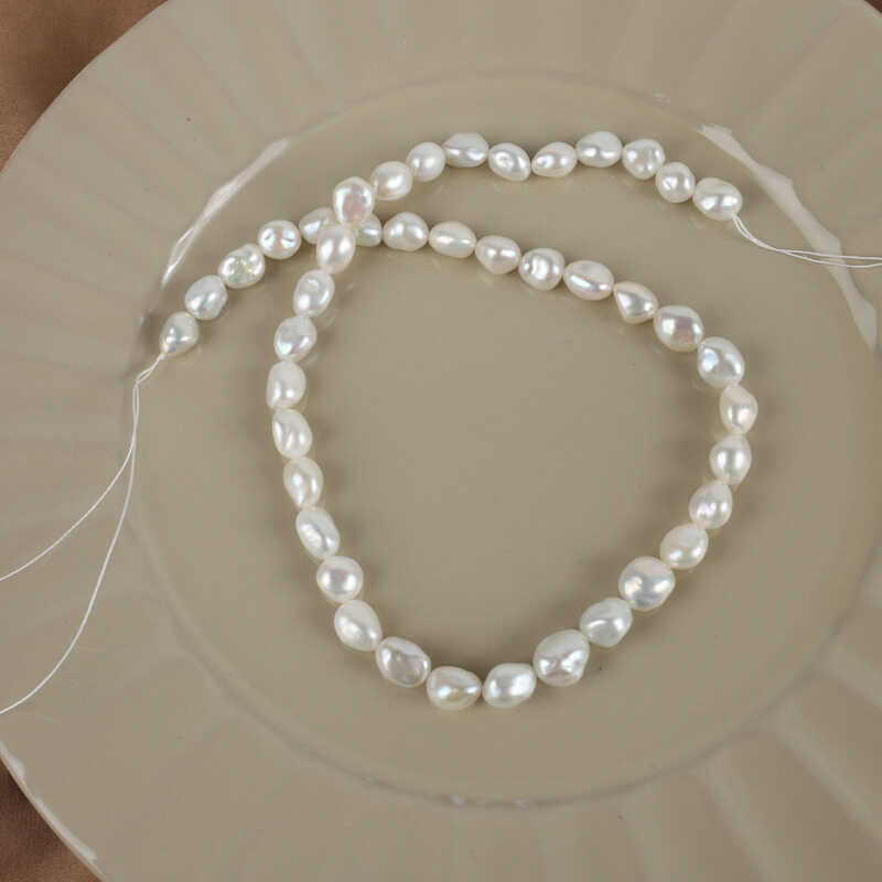 6-8MM再生珠碎银巴洛克淡水珍珠串