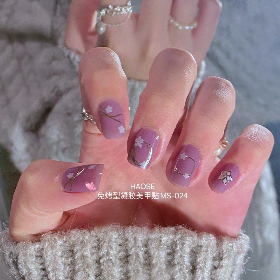 美甲凝胶贴浮雕仿钻指甲贴纸防水持久穿戴甲凝胶美甲贴软款