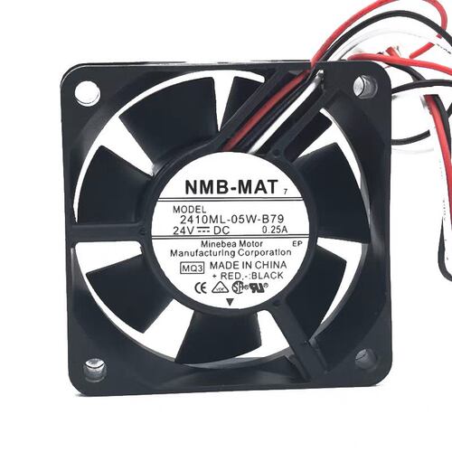 NMB 2410ML-05W-B79 6025 24V 0.25A 6CM 3线 发那科报警散热风扇