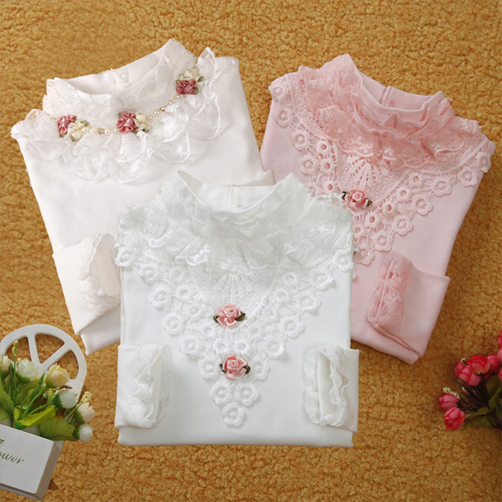 女童蕾丝打底衫高领儿童长袖T恤小中大童秋冬款童装,童装/婴儿装/亲子装,T恤,淘宝优惠券,粉丝福利购,淘宝优惠卷