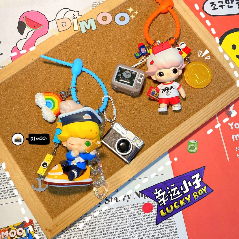 正版泡泡玛特Dimoo时光漫游可爱卡通钥匙扣挂件创意情侣礼物包邮