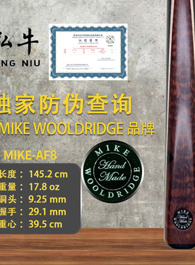 英国正品MIKE WOOLDRIDGE 台球杆麦克斯诺克/中八球杆小头杆-AF8