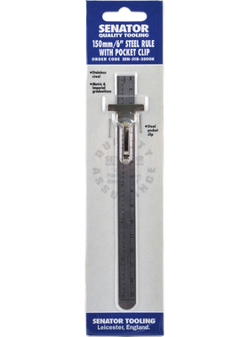 进口英国SENATOR 不锈钢圆头口袋式直尺 SEN-518-3500K
