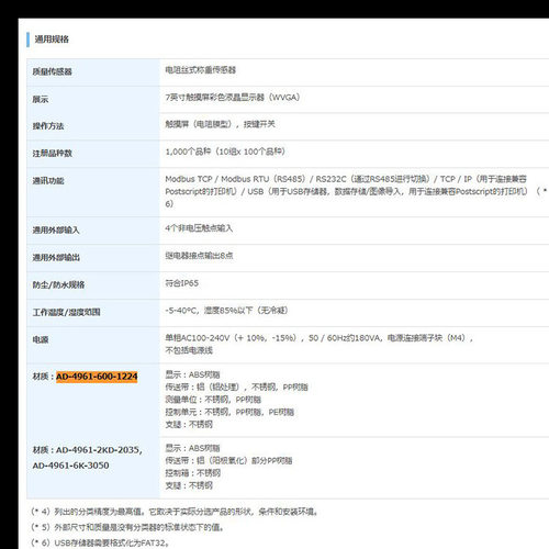 日本AND体重检查器-4961/