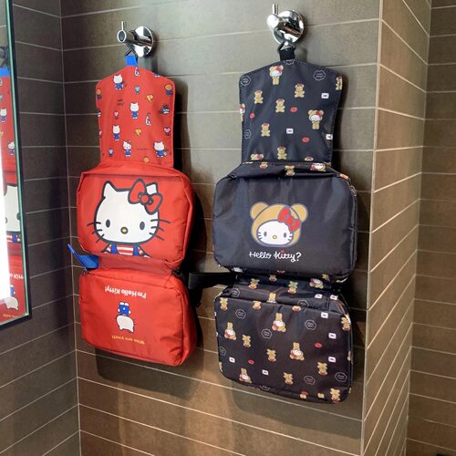 日系HelloKitty折叠便携家用化妆包旅行洗漱多功能防尘收纳挂袋女
