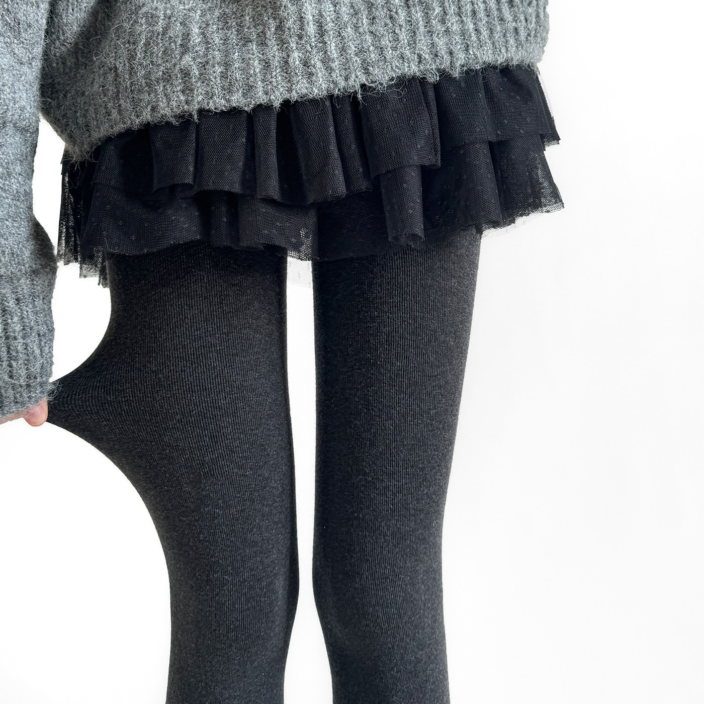 秋冬加厚保暖棉竖条微压打底裤抗起球显瘦收腹提臀高弹外穿一体裤