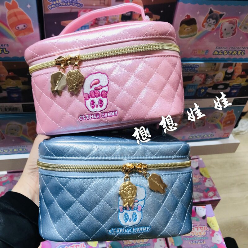 日本esthe rbunny艾丝乐兔限定手提刺绣化妆包翻包整理收纳包袋