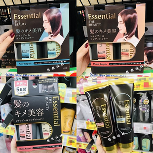 现日本花王essential睡醒不乱洗发水护发素发膜染烫修复受损发质