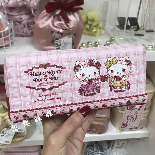 现货日本hello kitty dolly mix 50周年限定文具笔袋整理收纳包