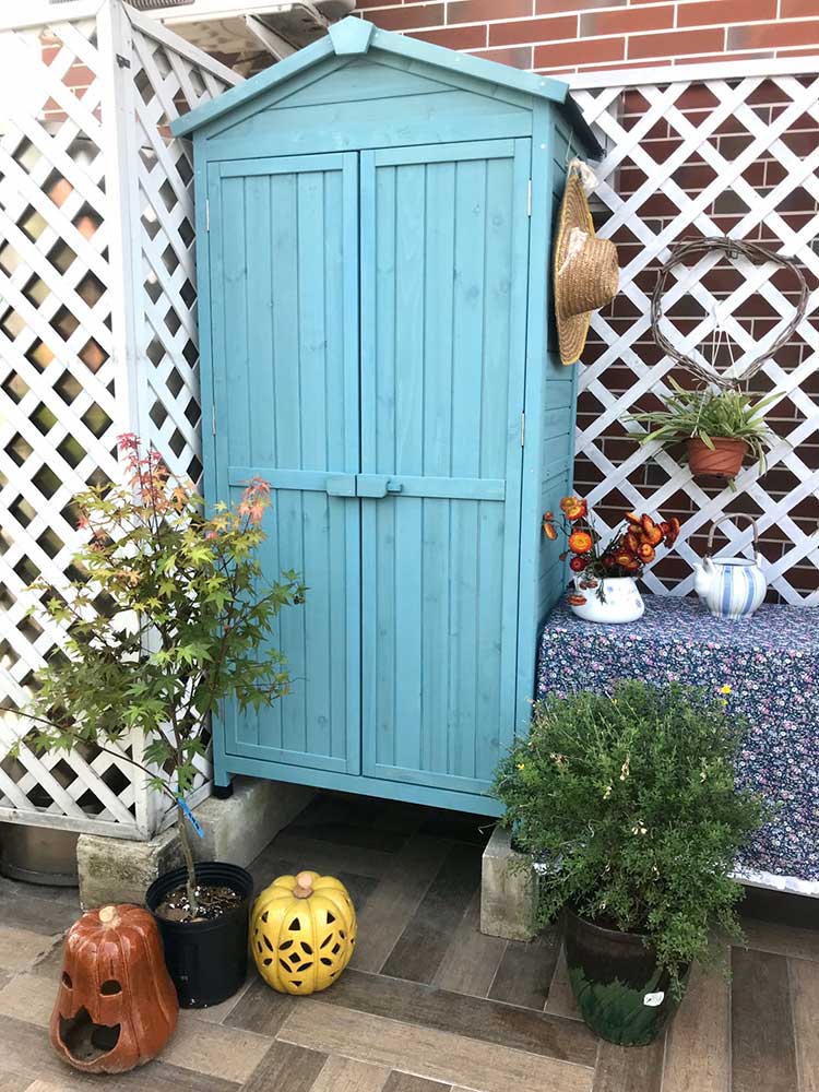 Outdoor storage cabinet waterproof sun protection anti-corrosion wood balcony household storage box garden courtyard debris garden tool room