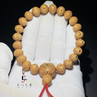 尼泊尔凤眼菩提镶嵌24k金钉9/10/11手串手持老树高密高油108长条