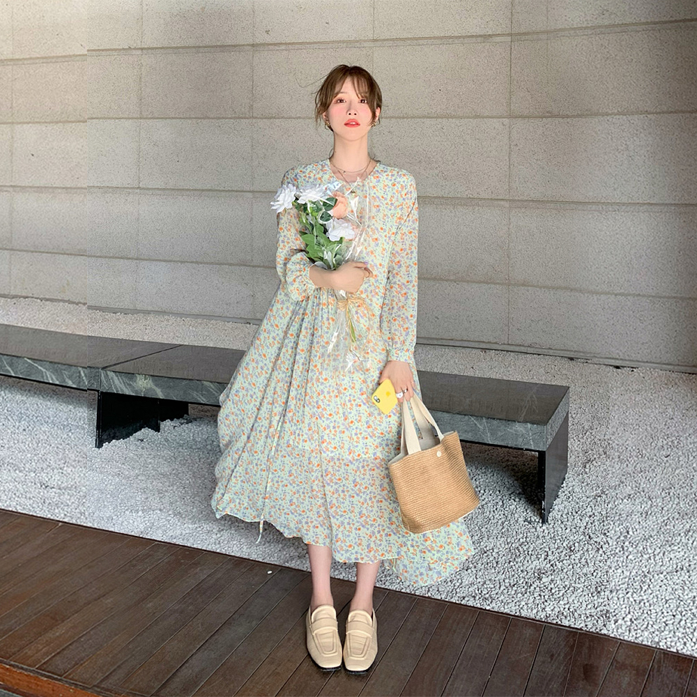 小清新碎花裙连衣裙女网红裙子
