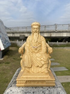 黄杨木桧木雕保生大帝实木雕刻神像大道公吴真人精雕工艺品摆件