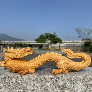 崖柏龙行天下摆件飞龙在天实木雕刻龙腾四海家居摆件文玩手把件