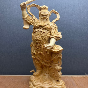 大号桧木雕王灵官三眼火神元帅第一大护法寺庙供奉摆件家居装饰品