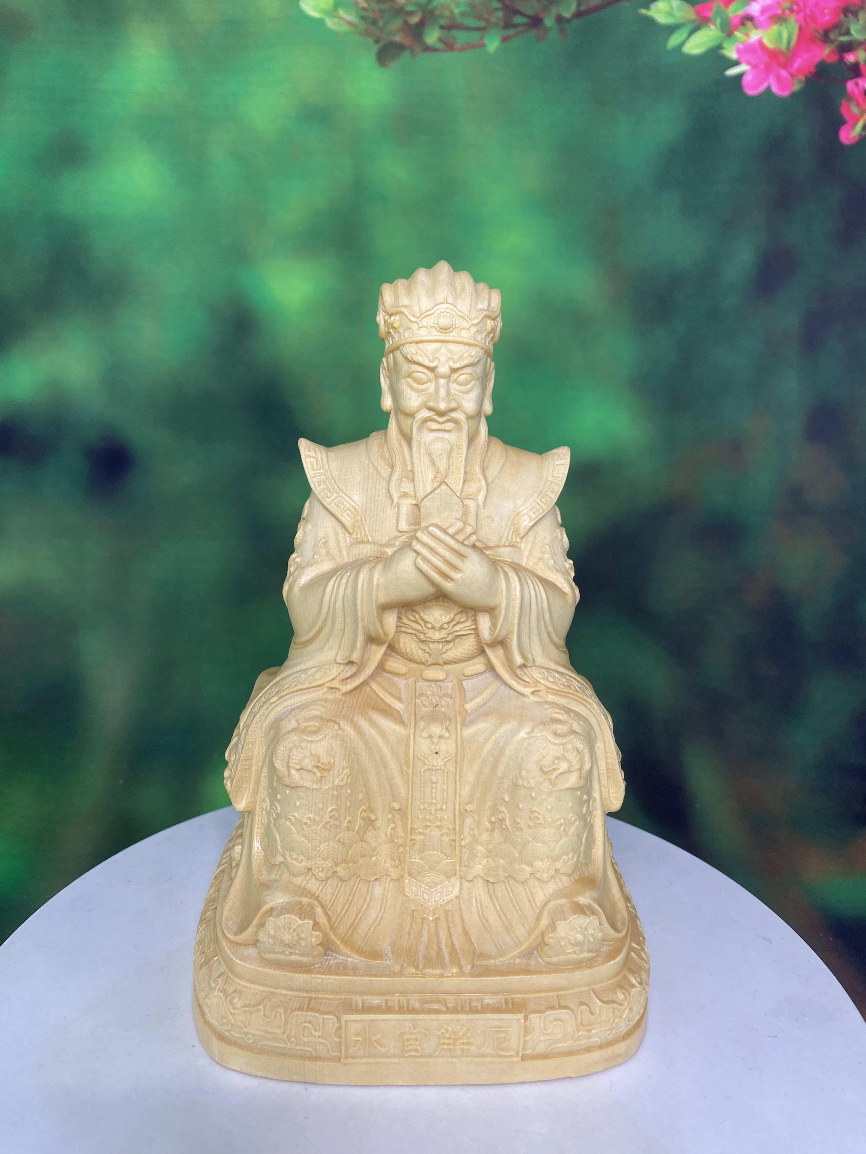 桧木木雕三官大帝神像上元天官中元地官下元水官三界公三元大帝像