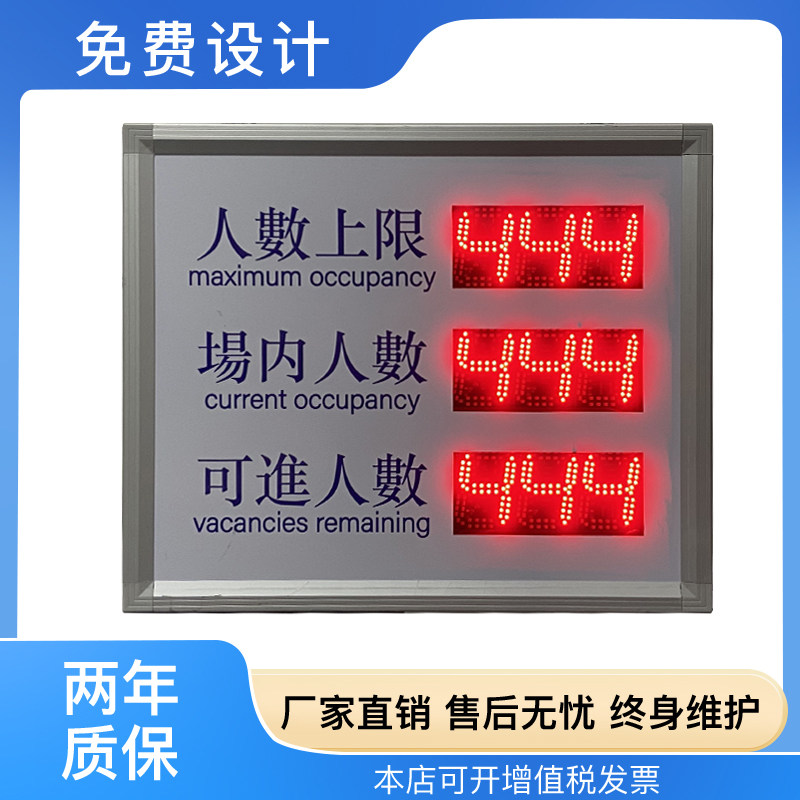 厂家进场人数统计计数器LED显示屏电子看板人流量客流自动感应加