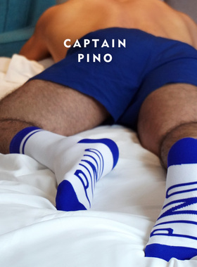 FantaPino 2双装 男士克莱茵蓝薄款中筒袜骑行瑜伽白袜丝滑速干