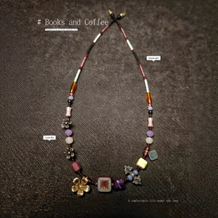 捷克琉璃搭配天铁链精致小众手工进口琉璃FGB米珠简约项链女