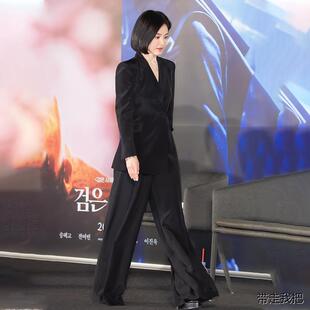 2024潮宋慧乔明星同款时尚高级感设计气质西装套装女垂感阔腿裤女