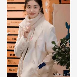 脱轨刘浩存江晓媛同款白色西装外套女气质高级感小个子休闲西服春